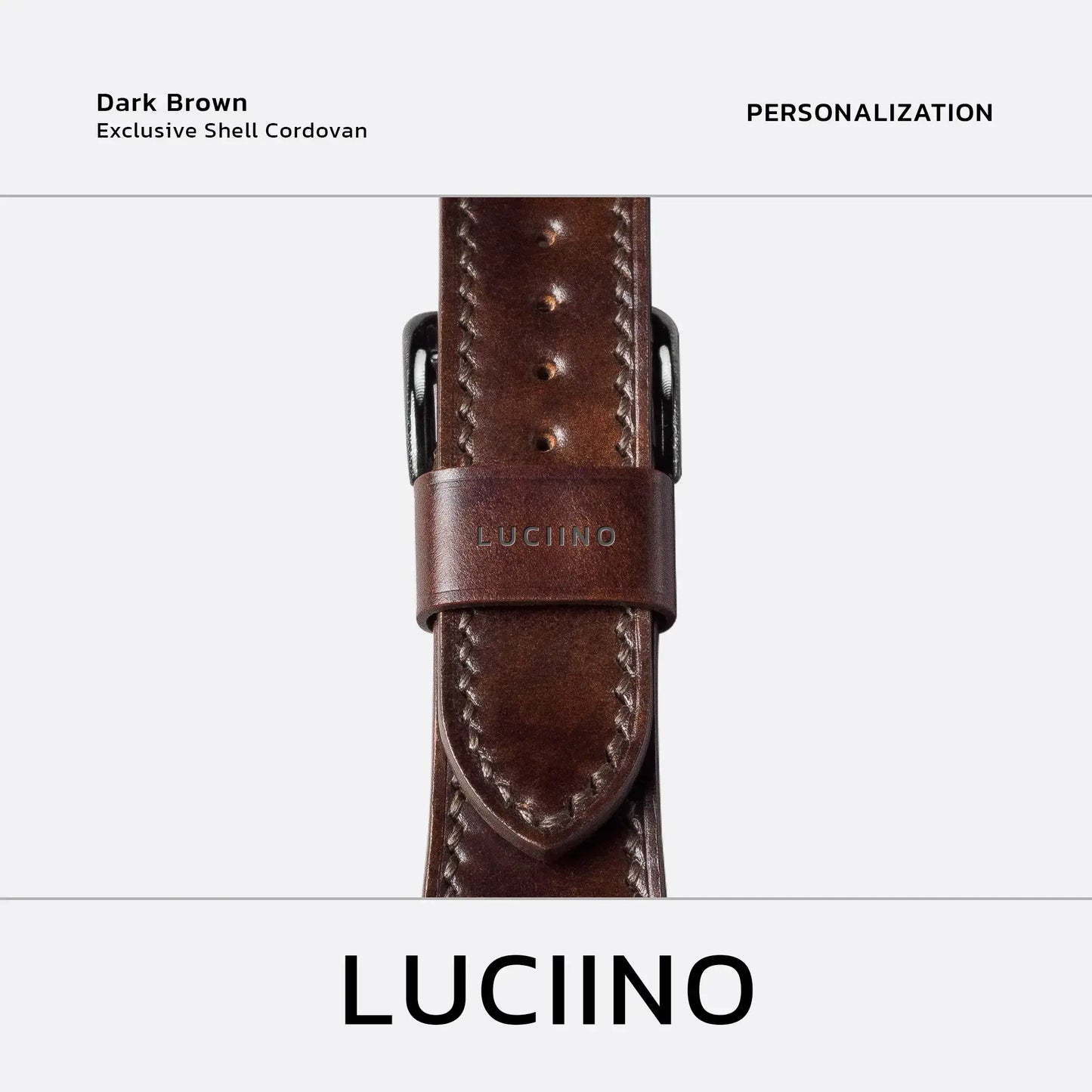 Apple Watch Band | LUCIINO Exclusive Shell Cordovan - Dark Brown 45/46/49mm