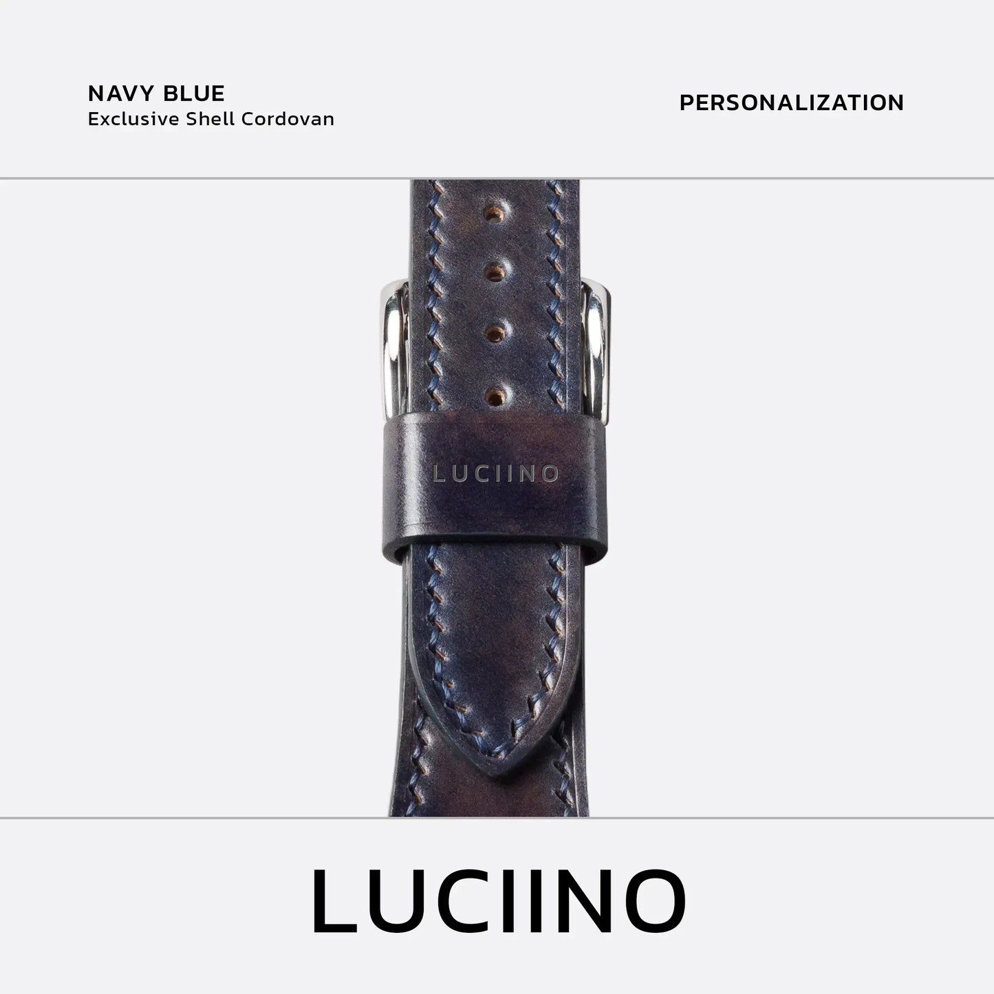 Apple Watch Band | LUCIINO Exclusive Shell Cordovan - Navy Blue 41/42mm