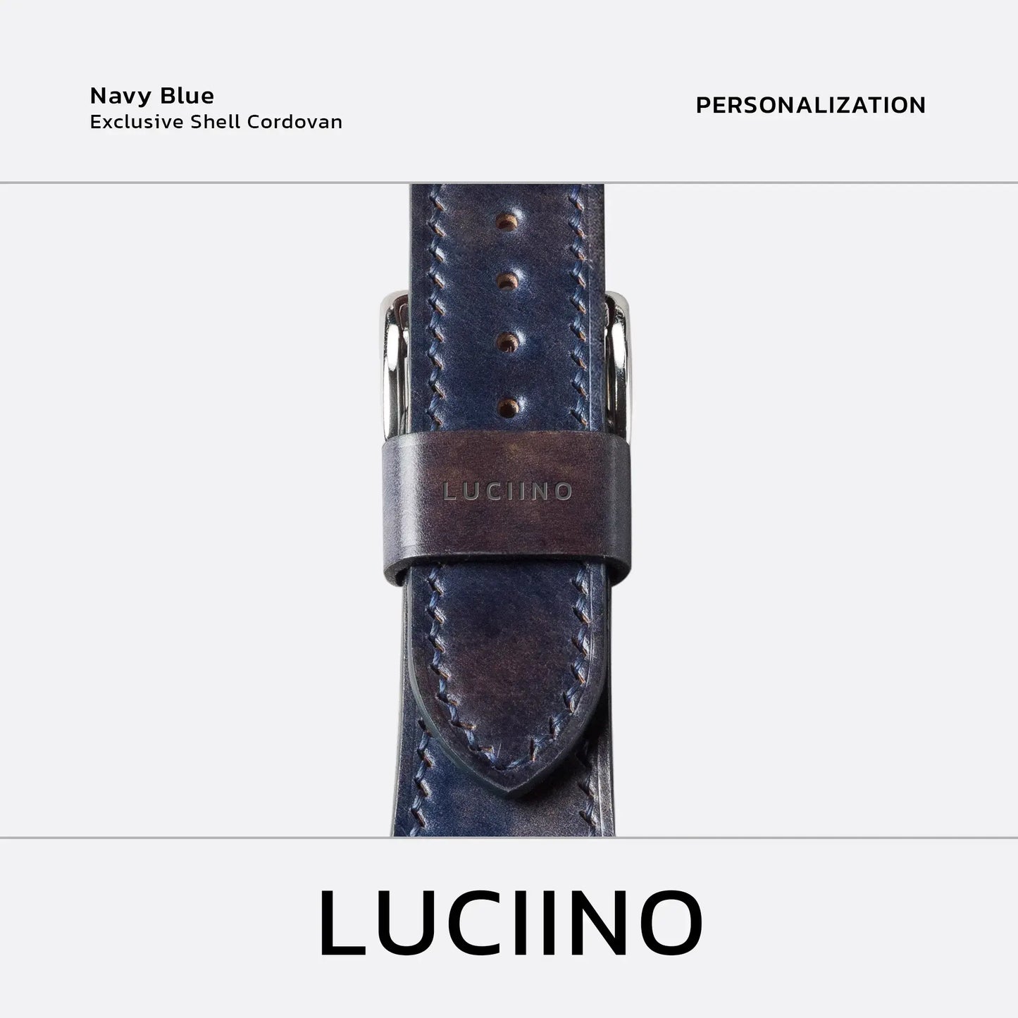 Apple Watch Band | LUCIINO Exclusive Shell Cordovan - Navy Blue 45/49mm